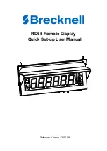 Brecknell RD65 Quick Set-Up User Manual предпросмотр