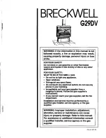 Предварительный просмотр 1 страницы Breckwell G29DV User Manual