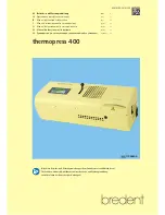 Предварительный просмотр 1 страницы bredent thermopress 400 Operation And Maintenance Manual