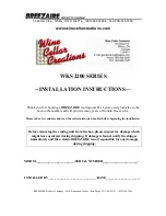 Breezaire WKS-2200 Series Installation Instructions Manual preview