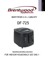 Preview for 1 page of Brentwood Appliances DF-725 Operating And Safety Instructions Manual