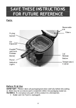 Preview for 4 page of Brentwood Appliances DF-725 Operating And Safety Instructions Manual