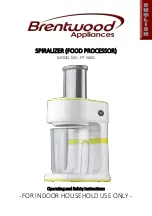 Предварительный просмотр 1 страницы Brentwood Appliances FP-560G Operating And Safety Instructions Manual