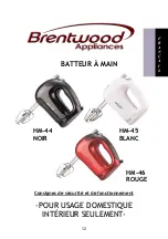 Preview for 12 page of Brentwood Appliances HM-44 Operating And Safety Instructions Manual