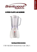 Brentwood Appliances JB-206 Operating And Safety Instructions Manual preview