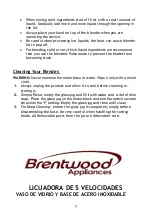 Preview for 7 page of Brentwood Appliances JB-800 Operating And Safety Instructions Manual