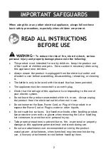 Preview for 2 page of Brentwood Appliances KT-1900BK Operating And Safety Instructions Manual