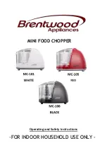 Brentwood Appliances MS-101 Operating And Safety Instructions Manual preview