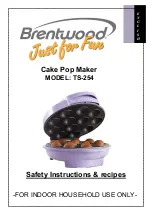 Предварительный просмотр 1 страницы Brentwood Appliances TS-254 Safety Instructions & Recipes