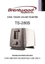 Brentwood Appliances TS-280S Operating And Safety Instructions Manual preview