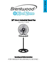 Brentwood Kool Zone F-1831B Operating And Safety Instructions Manual preview