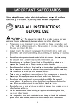 Preview for 2 page of Brentwood TS-112B Operating And Safety Instructions Manual