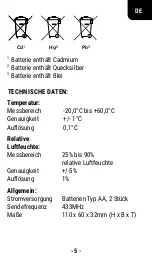 Предварительный просмотр 5 страницы Bresser 7009993 Instruction Manual