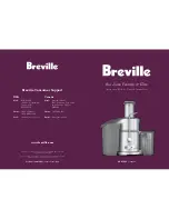 Breville 800JEXL series Instruction Booklet preview