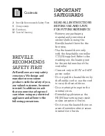 Preview for 3 page of Breville BHT331 Instruction Book