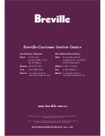 Breville BSG220 Instruction Booklet preview