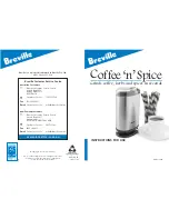 Предварительный просмотр 1 страницы Breville COFFEE'N'SPICE CG2B Instructions For Use