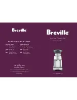 Preview for 1 page of Breville Dose Control Pro BCG600 Series Instruction Booklet