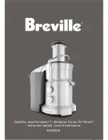 Breville Dual Disc Juice Processor BJE820XL Instruction Booklet предпросмотр