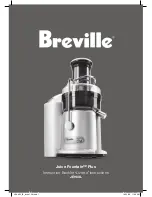 Breville JUICE FOUNTAIN PLUS Instruction Booklet preview