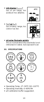 Предварительный просмотр 11 страницы BREWFERM COBRA pH pen Manual