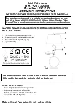 Предварительный просмотр 1 страницы Bridgeport Designs JF5316-TL Assembly Instructions