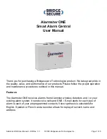 Preview for 1 page of Bridgesecure Technologies Alarmster ONE User Manual