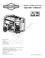 Preview for 1 page of Briggs & Stratton 030711-00 Operator'S Manual