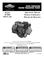 Предварительный просмотр 1 страницы Briggs & Stratton 073004 WP15-225 Operator'S Manual