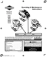 Briggs & Stratton 10A900 Series Operating & Maintenance Instructions preview