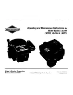 Preview for 1 page of Briggs & Stratton 170700 Series Operating And Maintenance Instructions Manual