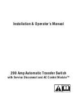 Briggs & Stratton 200 AMP AUTOMATIC TRANSFER Installation And Operator'S Manual preview