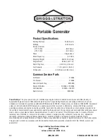 Preview for 26 page of Briggs & Stratton 206405GS Operator'S Manual