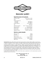 Preview for 52 page of Briggs & Stratton 206405GS Operator'S Manual