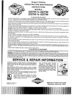 Preview for 1 page of Briggs & Stratton 220700 Series Operating And Maintenance Instruction Manual