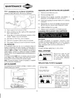 Preview for 11 page of Briggs & Stratton 285700 Series Operating And Maintenance Instruction Manual