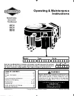 Briggs & Stratton 290700 Series Operating & Maintenance Instructions preview