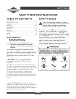 Preview for 2 page of Briggs & Stratton 30252 Operator'S Manual