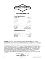 Preview for 24 page of Briggs & Stratton 316916GS Operator'S Manual