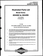 Preview for 1 page of Briggs & Stratton 404400 Series Illustrated Parts List