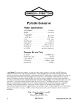 Preview for 24 page of Briggs & Stratton 58033139 Operator'S Manual