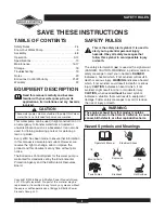 Предварительный просмотр 2 страницы Briggs & Stratton 73000 Operator'S Manual