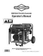 Briggs & Stratton 8000 Watt Portable Generator Operator'S Manual preview