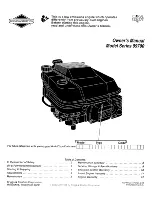 Preview for 1 page of Briggs & Stratton 99700 Series Owner'S Manual