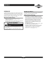 Preview for 37 page of Briggs & Stratton Elite 09801-9 Operator'S Manual