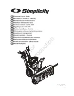 Briggs & Stratton Simplicity 1752205 Customer Contact Manual предпросмотр