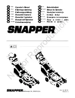 Briggs & Stratton SNAPPER Operator'S Manual preview