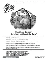 Preview for 1 page of Bright Starts Start Your Senses Developmental Activity Gym 9167 Manual