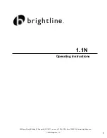 Предварительный просмотр 1 страницы Brightline 1.1N Operating Instructions Manual