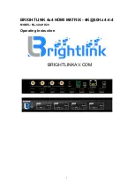 Preview for 1 page of Brightlink BL-4X4-HD20 Operating Instructions Manual